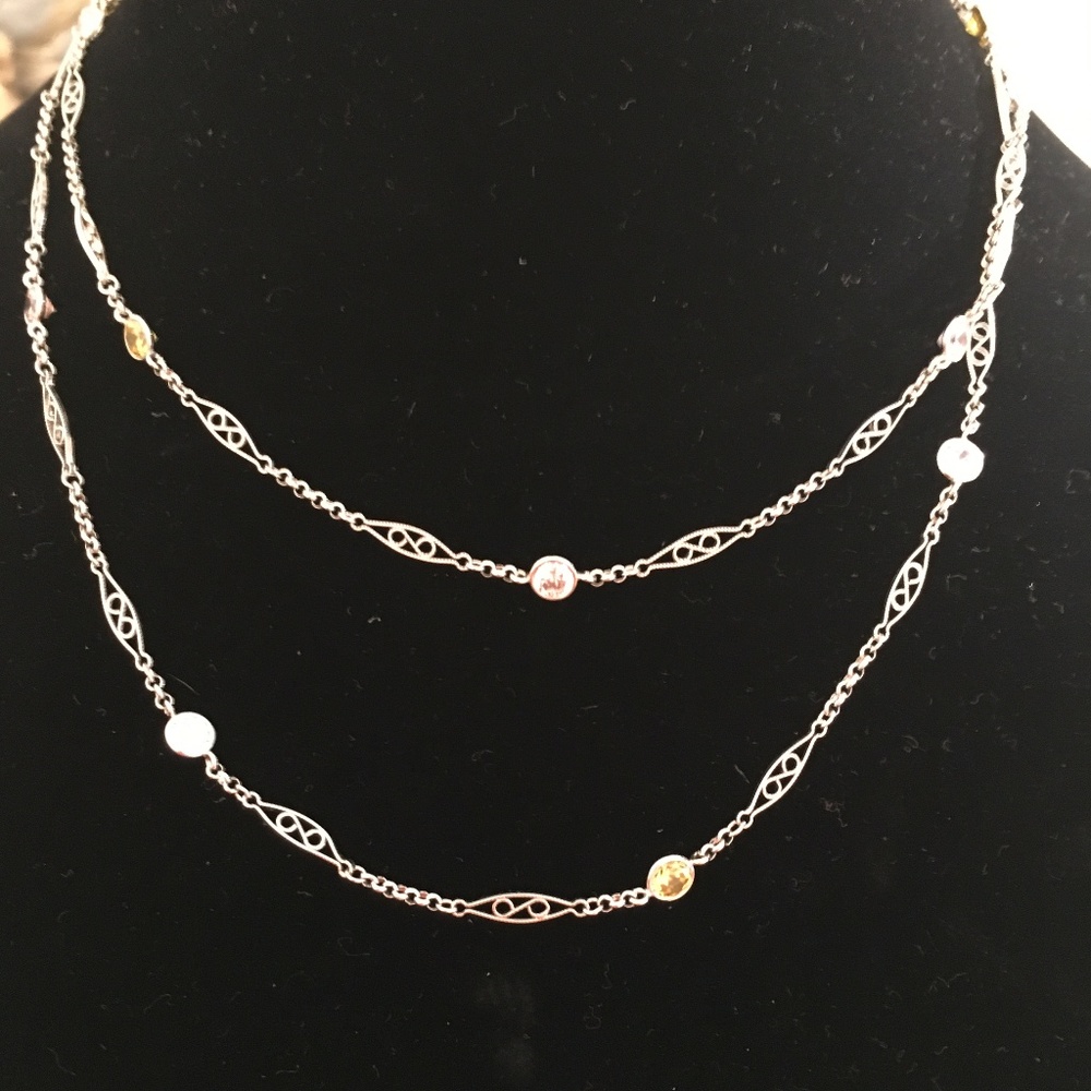 Sterling Silver Swarovski Crystal Necklace - Picture 1 of 7